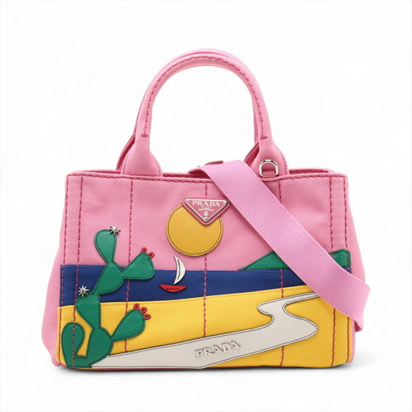 Prada Handbags - Prada Canapa Canvas Handbag Pink